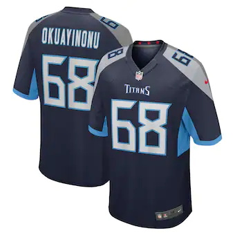 mens nike sam okuayinonu navy tennessee titans game player 